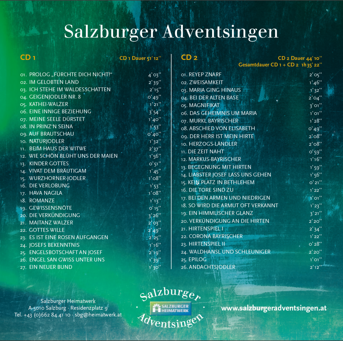 CD Salzburger Adventsingen 2021 "Fürchte dich nicht" – Bild 2