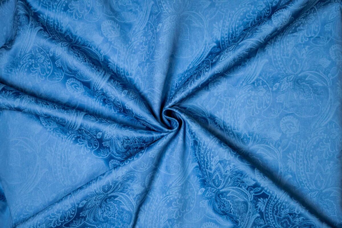 Baumwoll-Satin mittelblau Allover