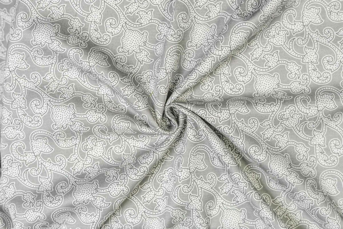 BIO-Baumwollstoff grau Allover