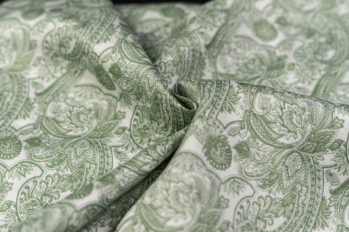 Baumwollstoff grün Paisley