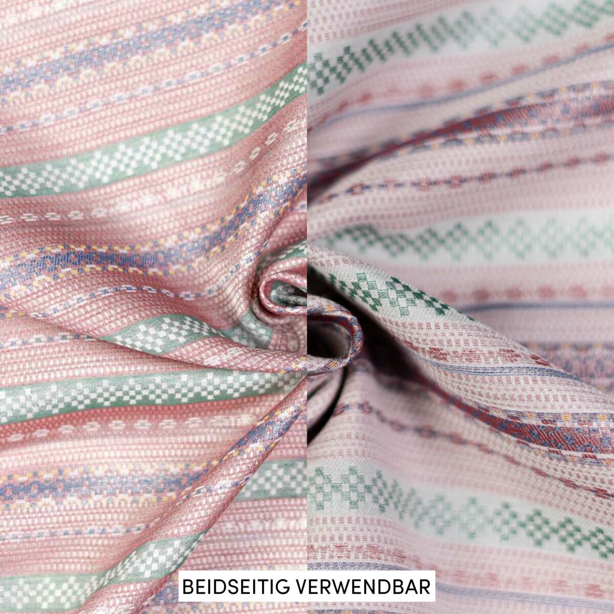 Seide-Baumwoll-Brokat rosa-grün Streifen