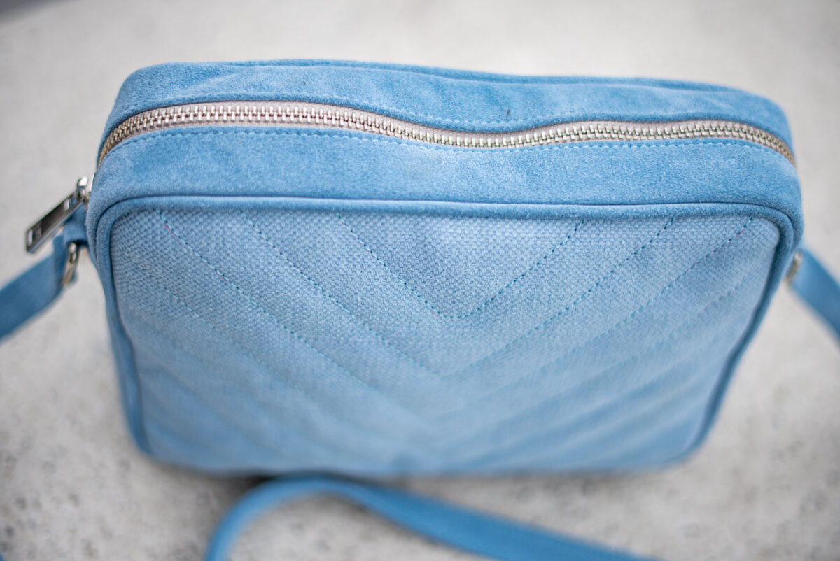 Handtasche aus Leinen und Leder – Bild 3