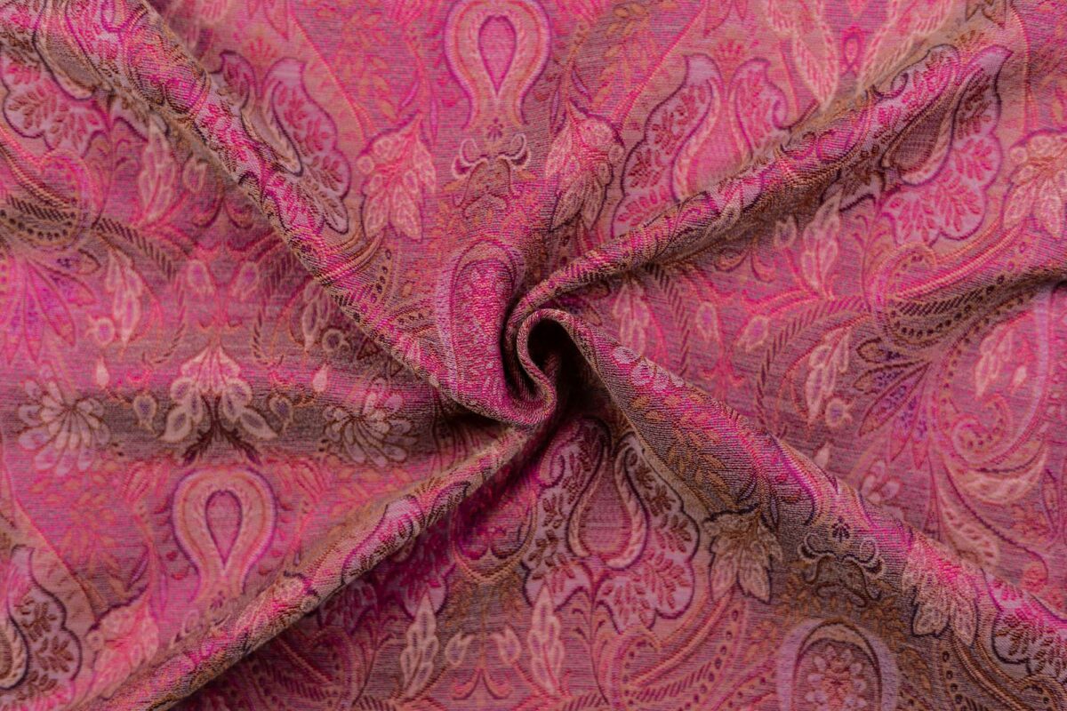 Wolle-Seide-Brokat zyklam-taupe Paisley