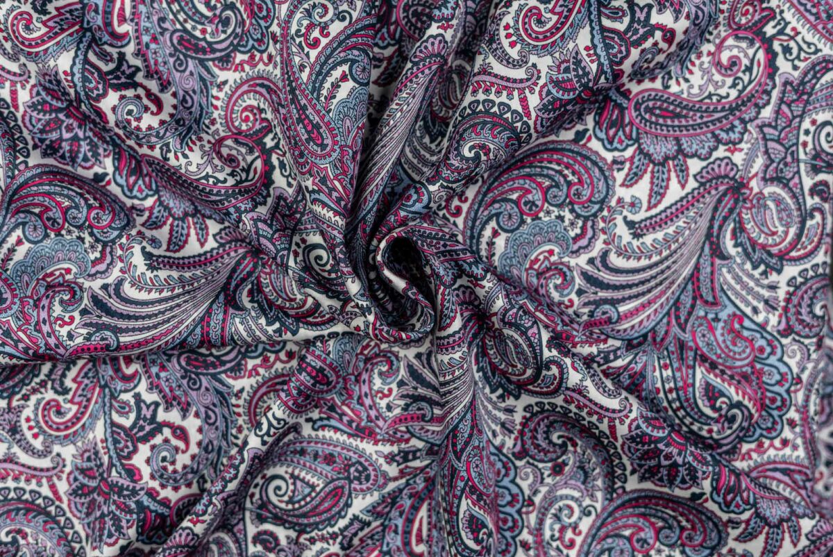 Baumwollsatin mehrfärbig Paisley