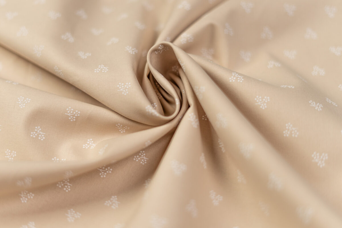 Baumwollstoff beige Modeldruck