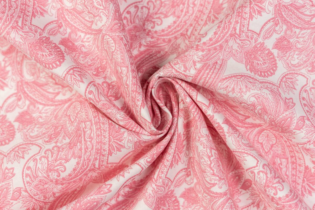 Baumwollstoff rosa Paisley