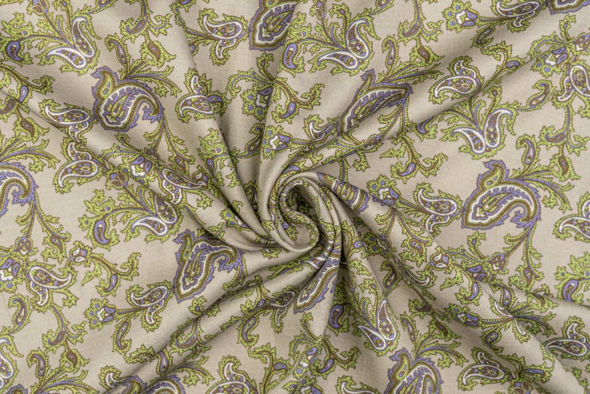 Bio-Baumwollsatin mehrfärbig Paisley