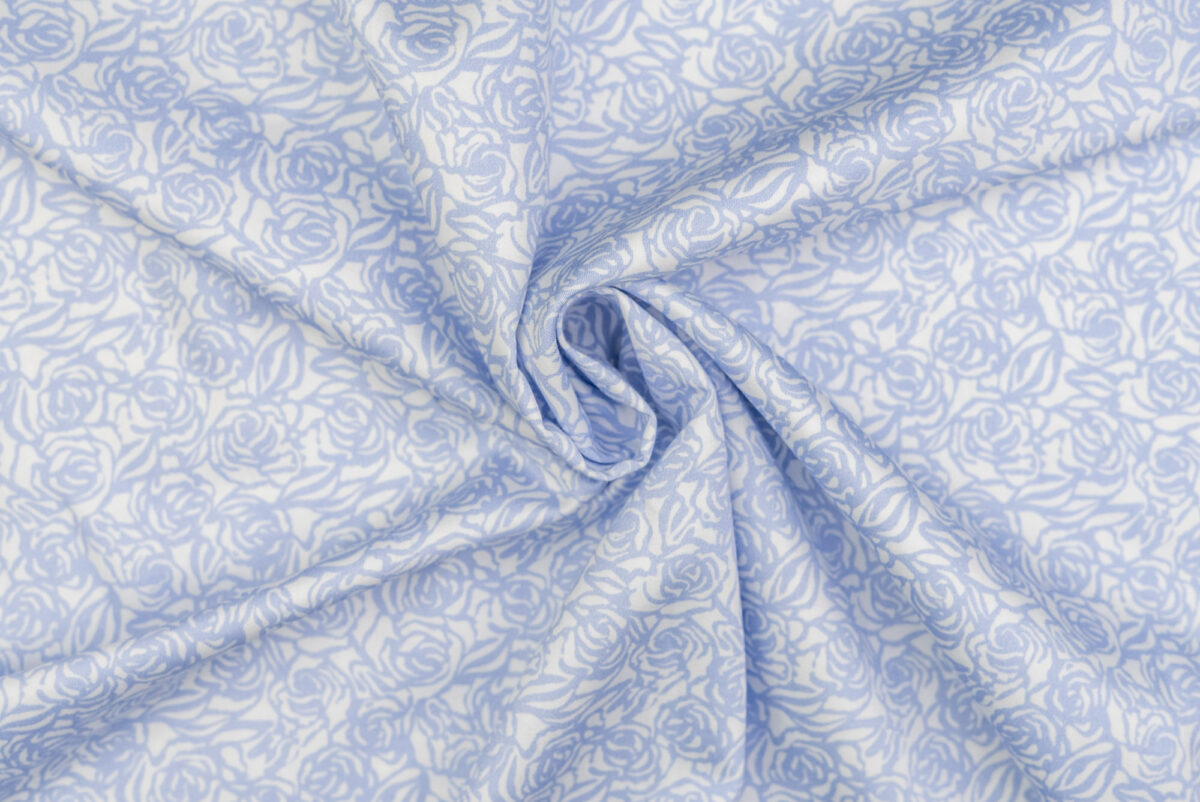 Bio-Baumwollsatin blau Allover
