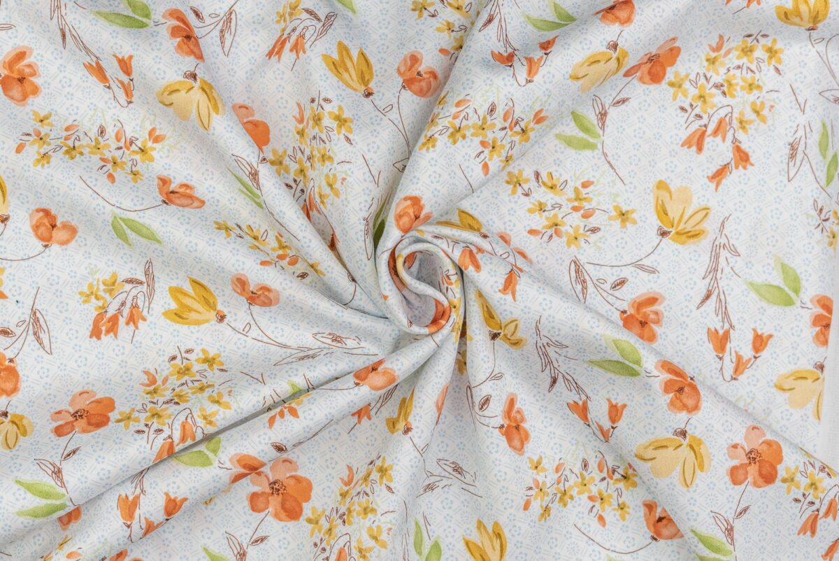Bio-Baumwollsatin mehrfärbig Modeldruck