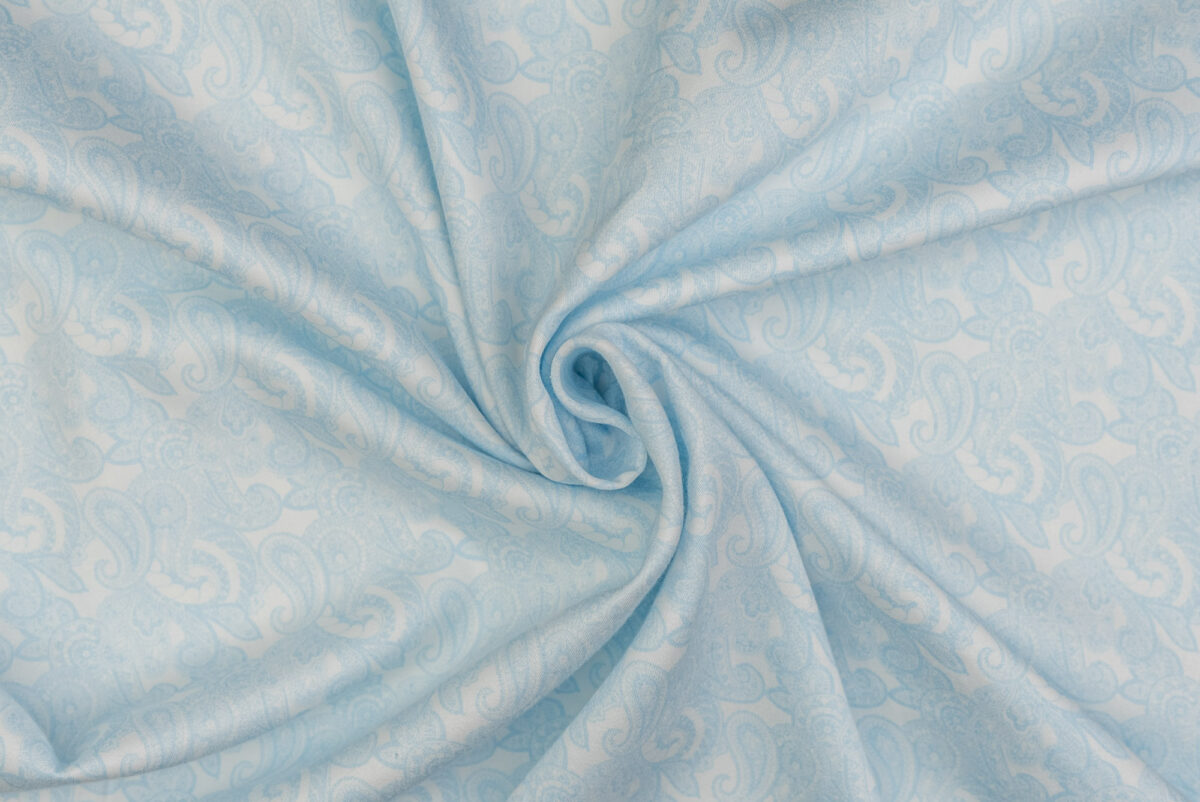 Bio-Baumwollsatin blau Paisley