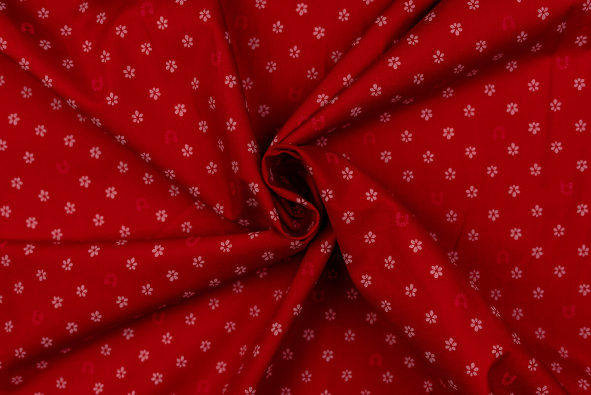 Baumwollstoff rot Modeldruck