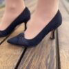 Pumps Ziegenvelour/Seide ozean - Image 3