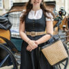 Ledertasche mit Rattan-Geflecht – Bild 2