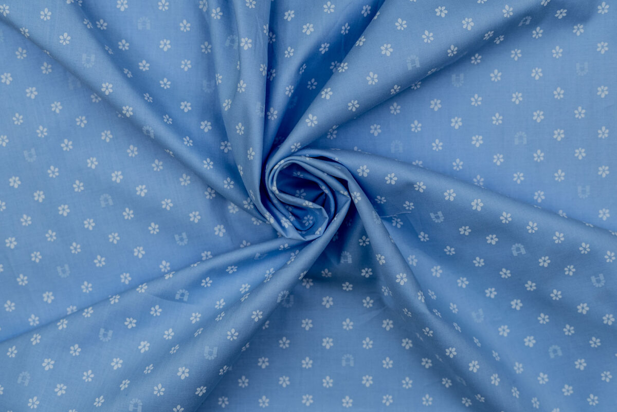Baumwollstoff hellblau Modeldruck