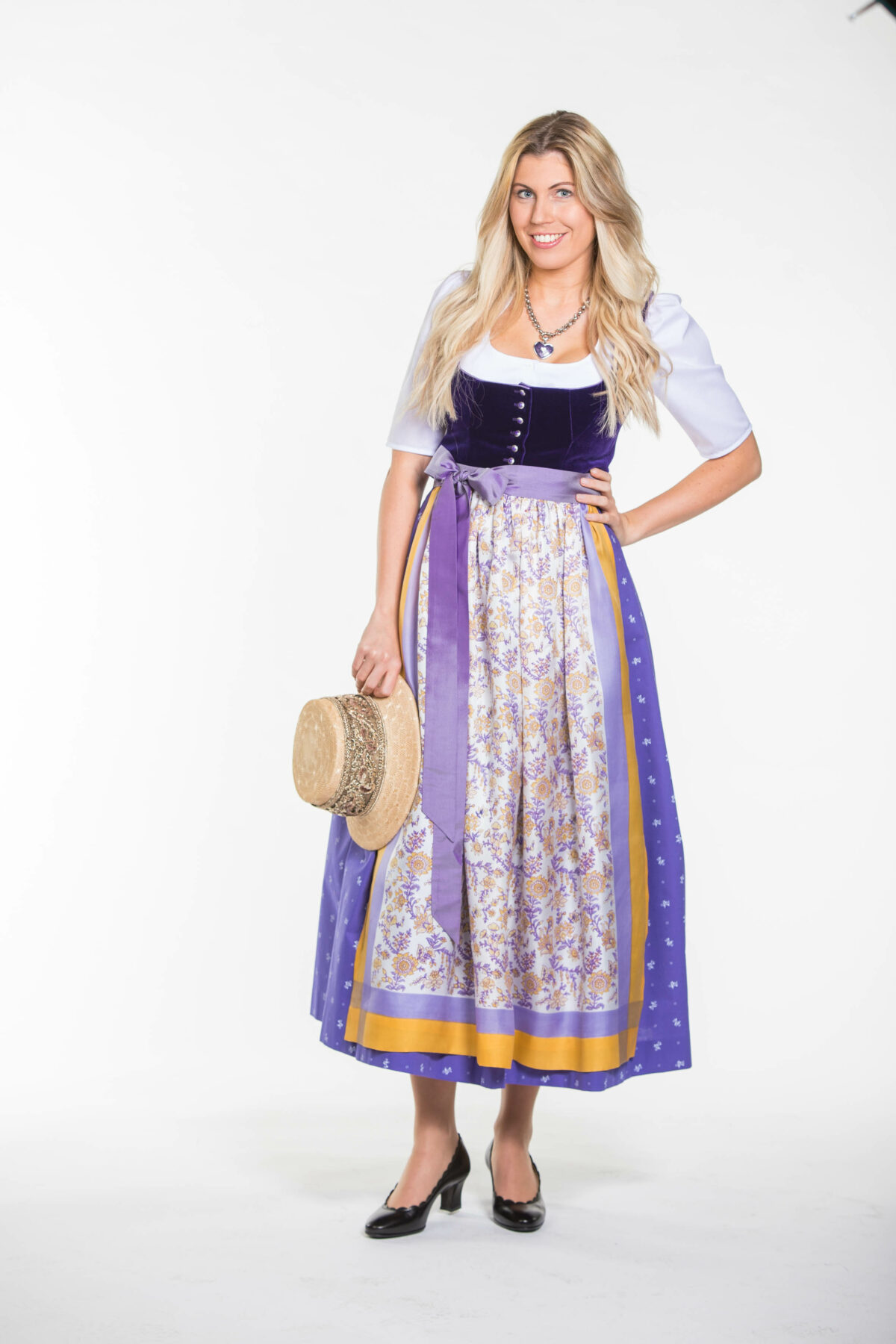 Samtdirndl "Josefine" mit Seidenschürze