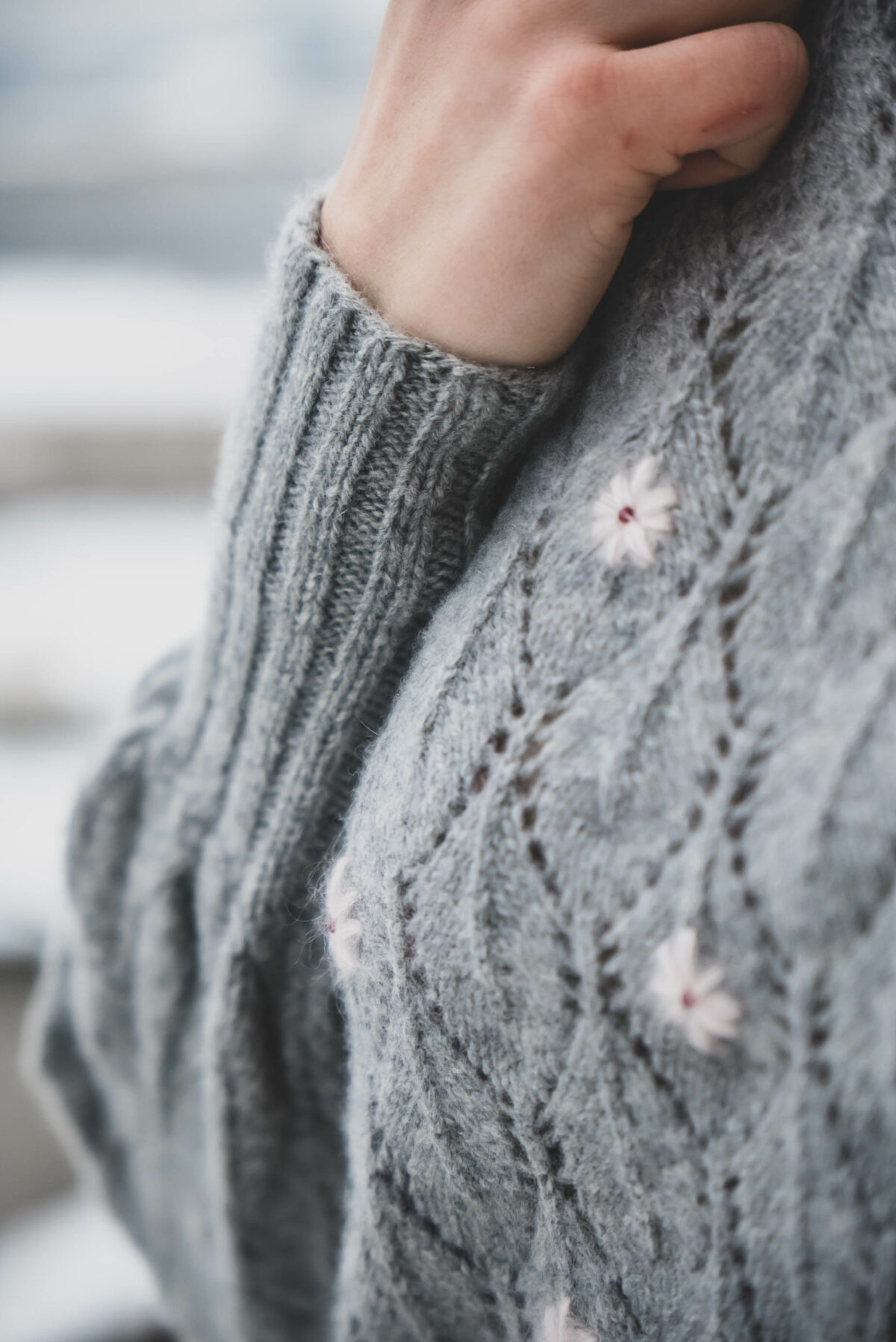 Pullover handgestrickt, Raute mit Stick – Bild 4