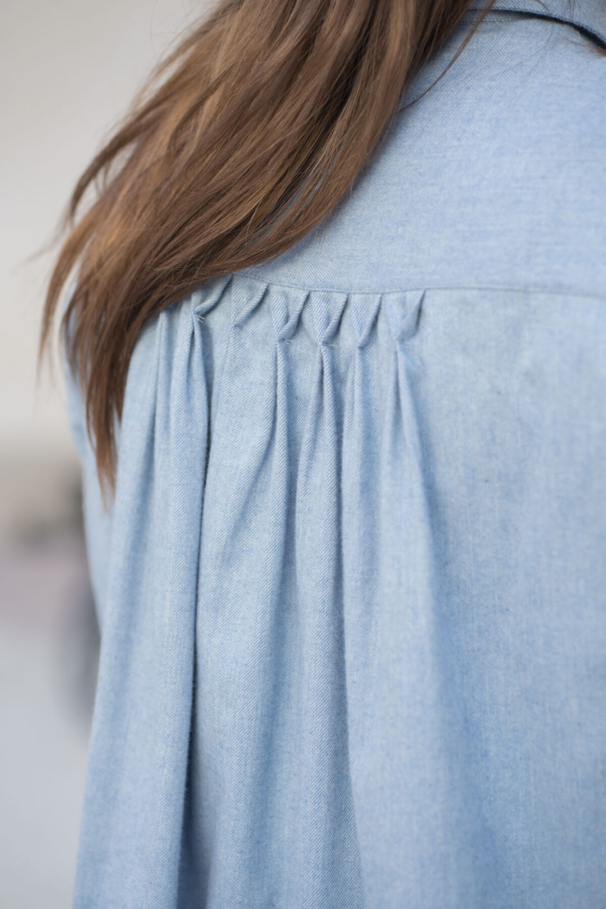Flanellbluse blau – Bild 2