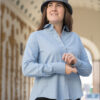 Flanellbluse blau – Bild 3