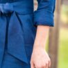 Blusenkleid in Leinen dunkelblau – Bild 5