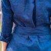 Blusenkleid in Leinen dunkelblau – Bild 4