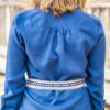 Blusenkleid in Leinen blitzblau – Bild 2