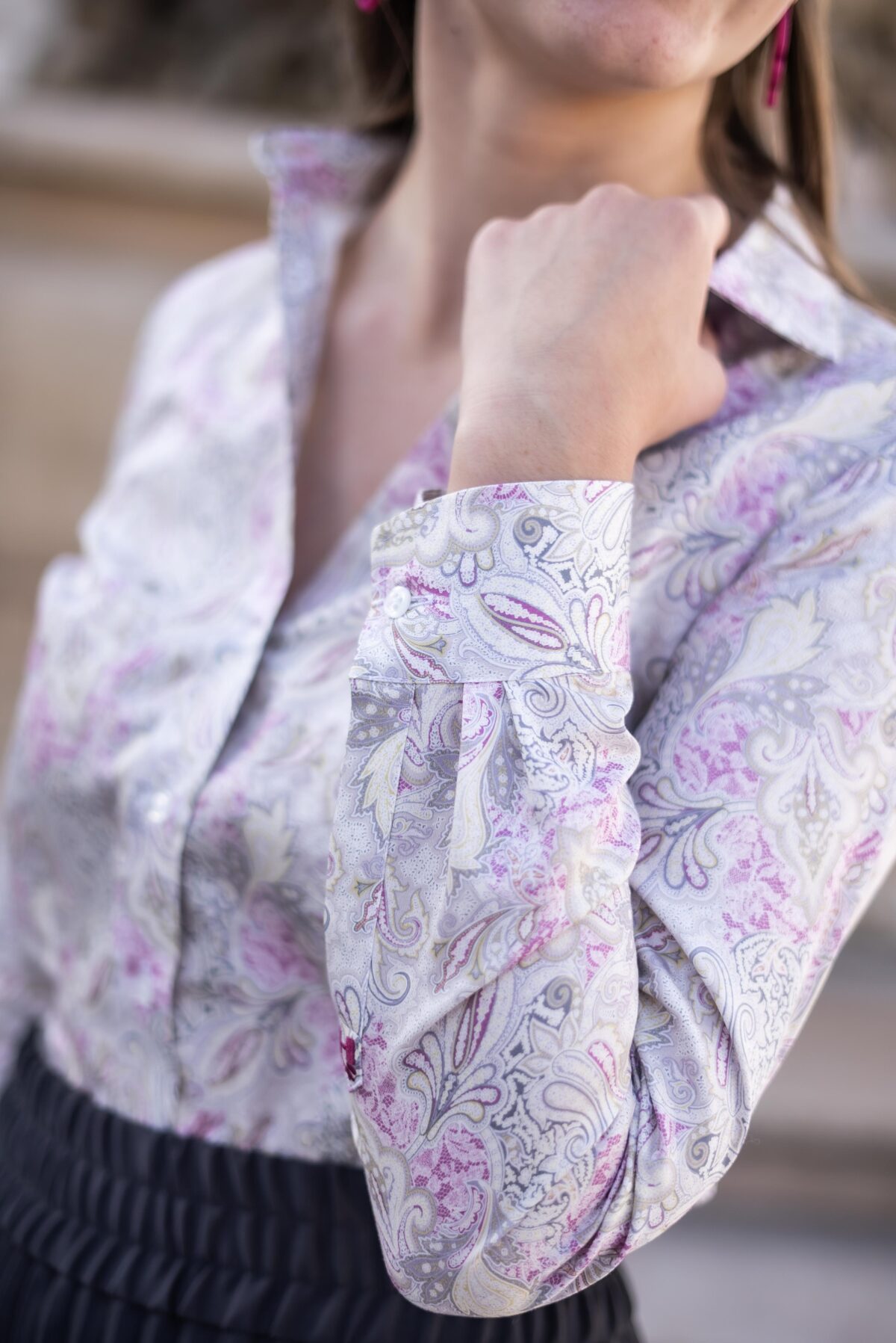 Damenbluse Paisley aus Baumwollsatin