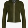 Lederjacke aus Lammvelour in grün – Bild 2