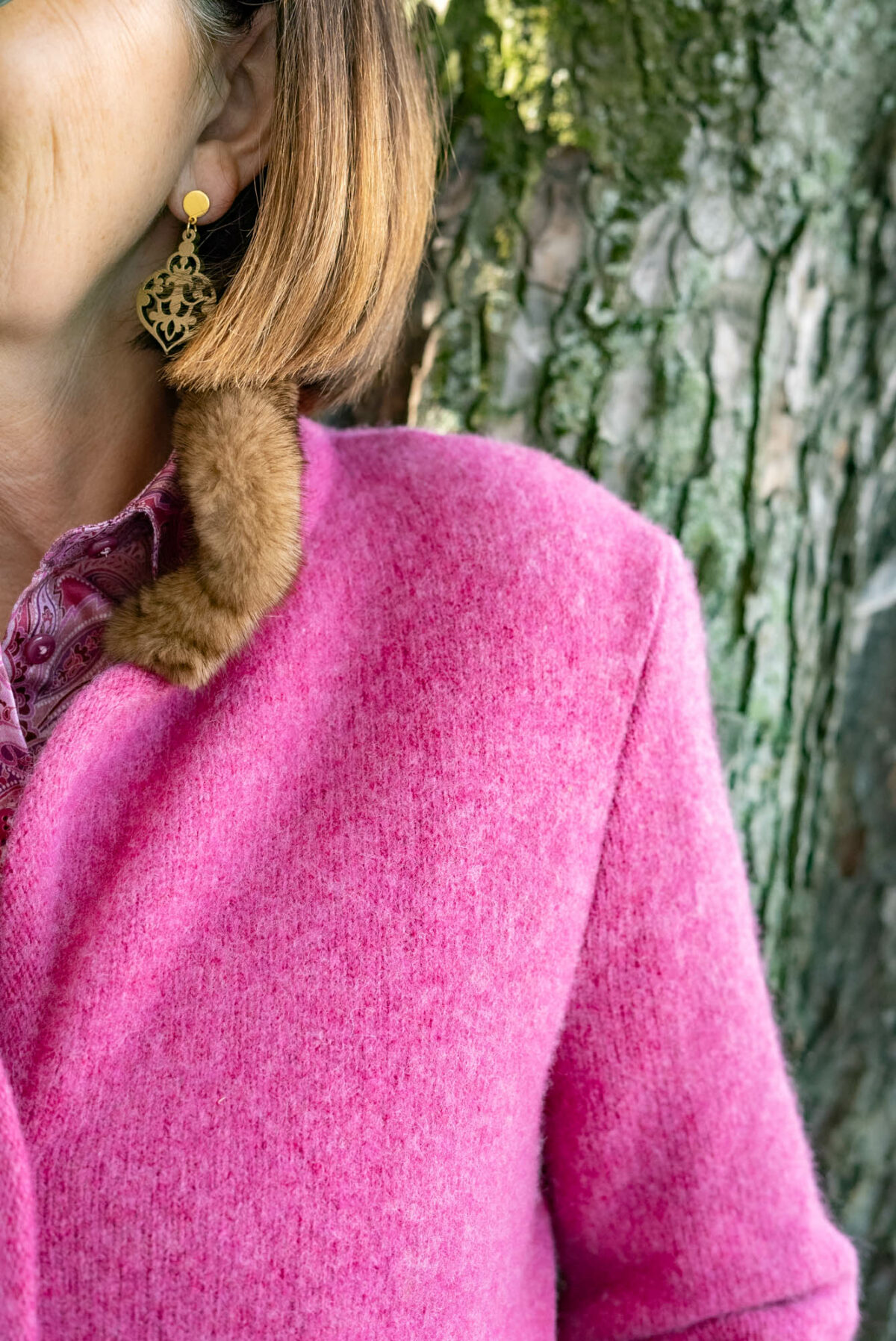 Strickblazer mit Nerz – Bild 4