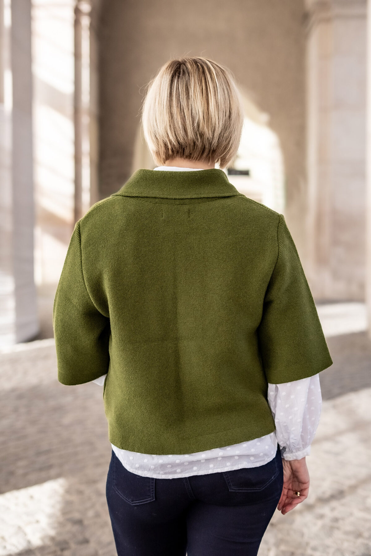 Strickjacke olivgrün – Bild 3
