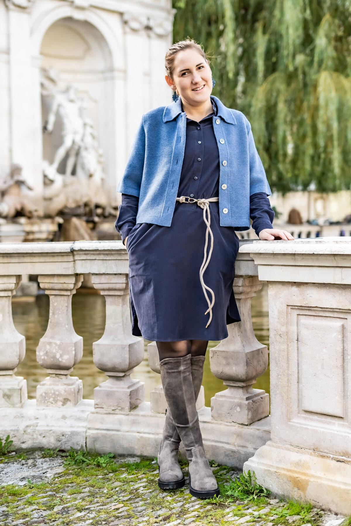 Cordkleid dunkelblau
