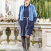 Strickjacke kurzarm blau – Bild 2