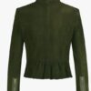 Lederjacke aus Lammvelour in grün – Bild 3