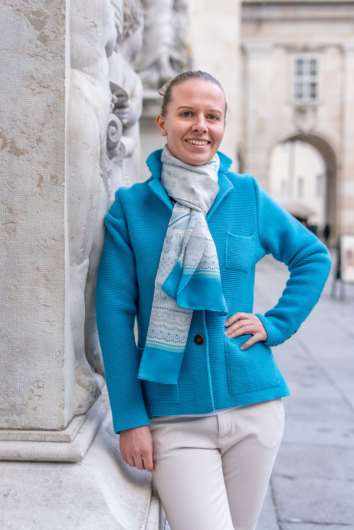 Damenstrickjacke türkis – Bild 2