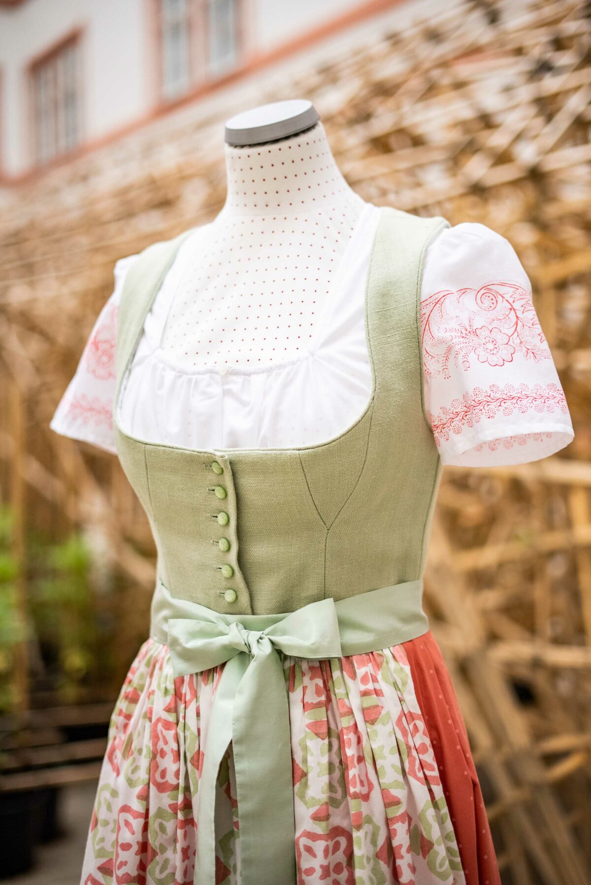Miederdirndl Valerie grün/lachs – Bild 2