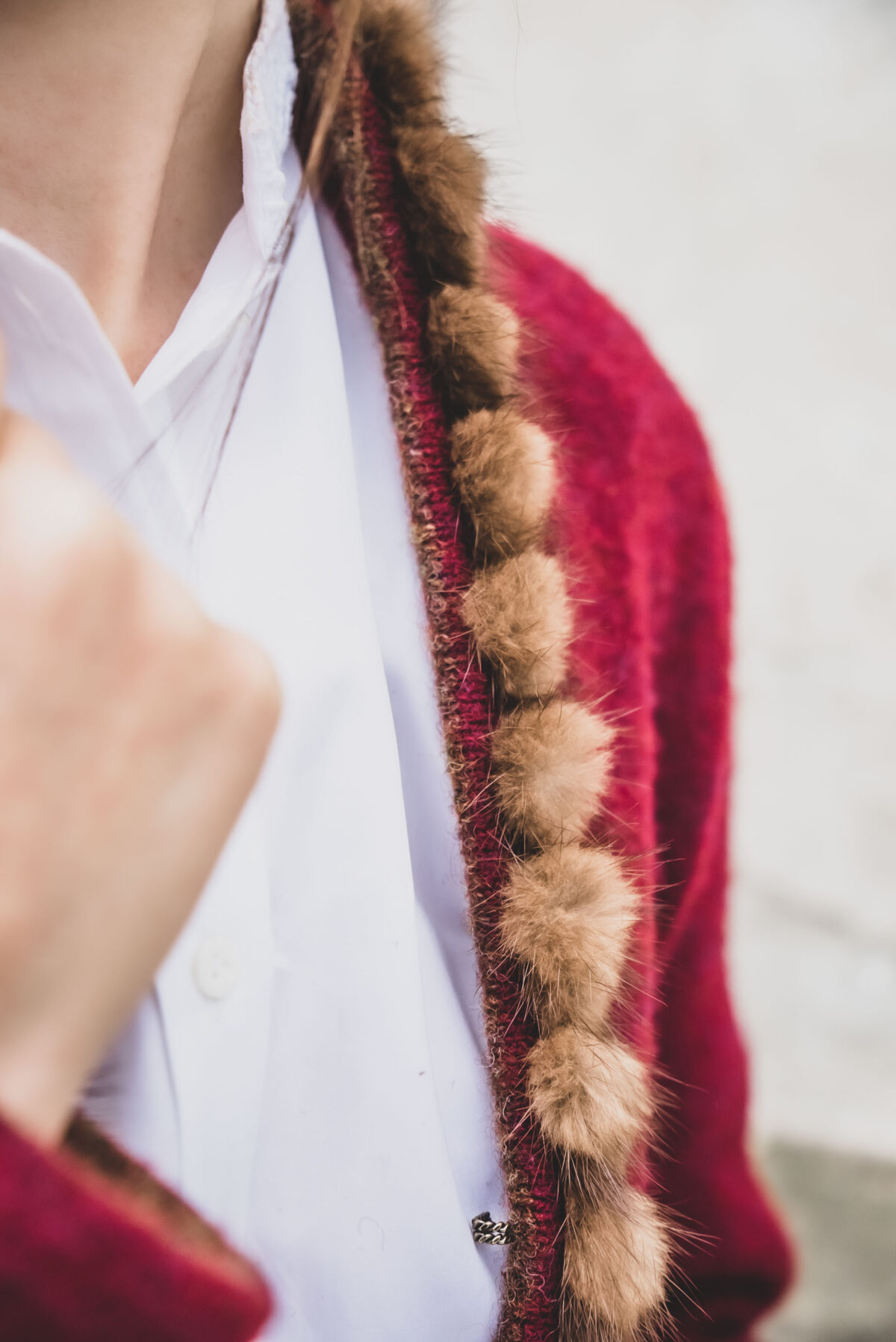 Jacke in bordeaux mit Nerz – Bild 6