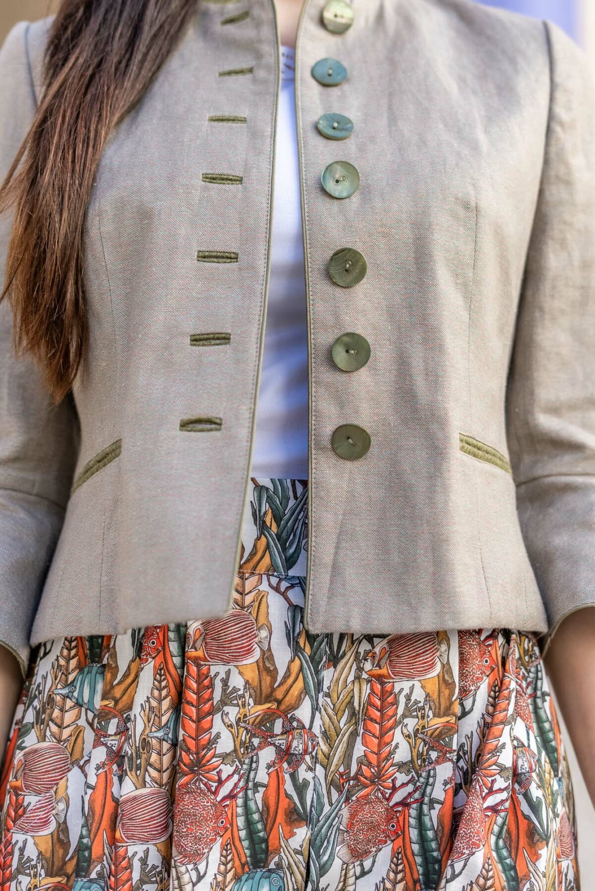 Stehkragenjacke aus Jägerleinen – Bild 4