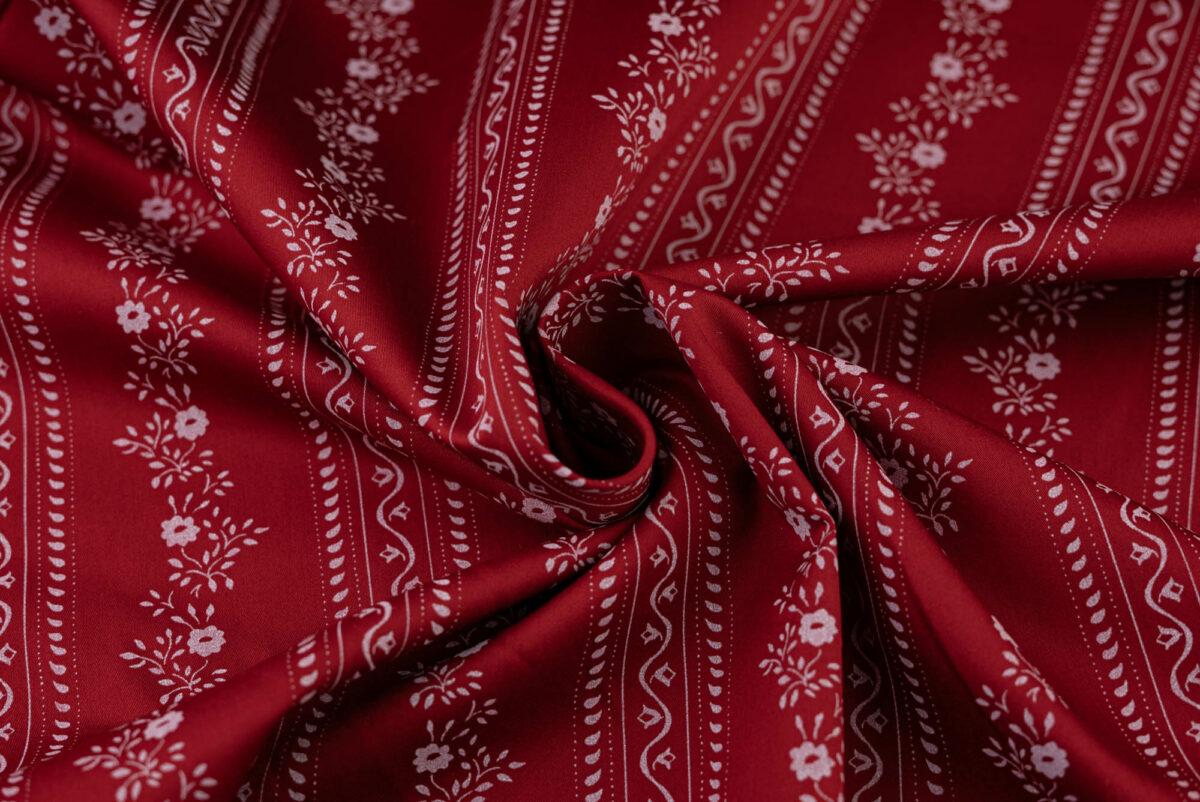 Baumwollsatin rot Modeldruck