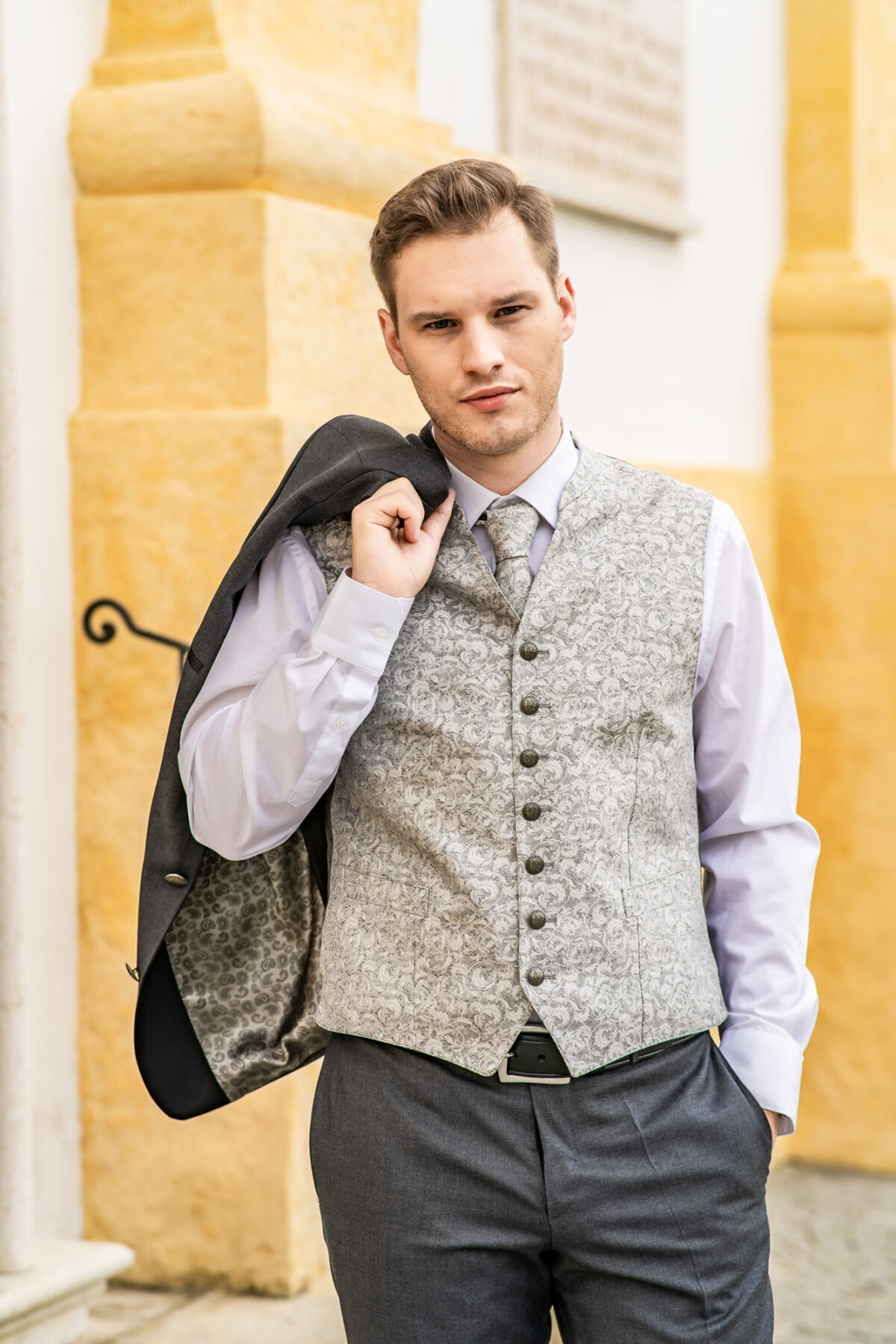 Herrenweste Gilet in Seide