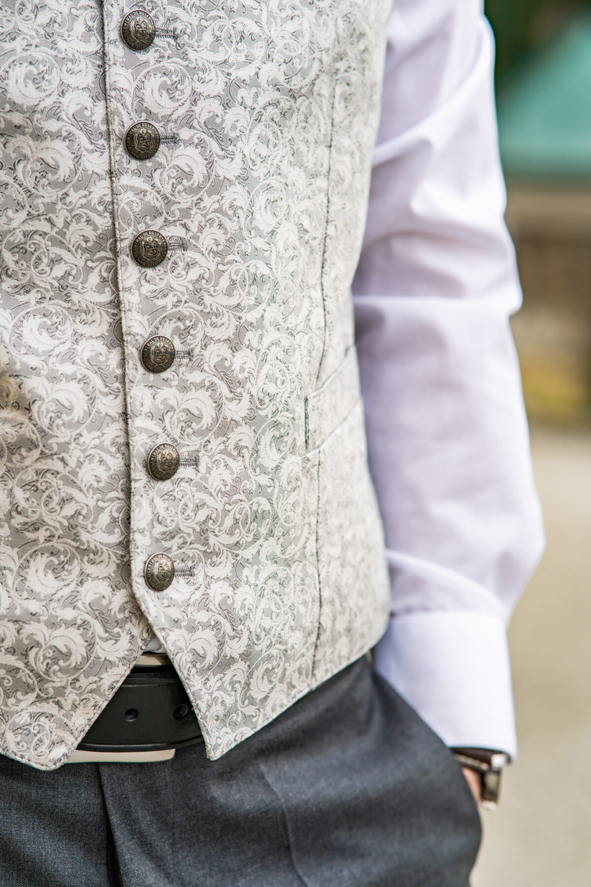 Herrenweste Gilet in Seide – Bild 2