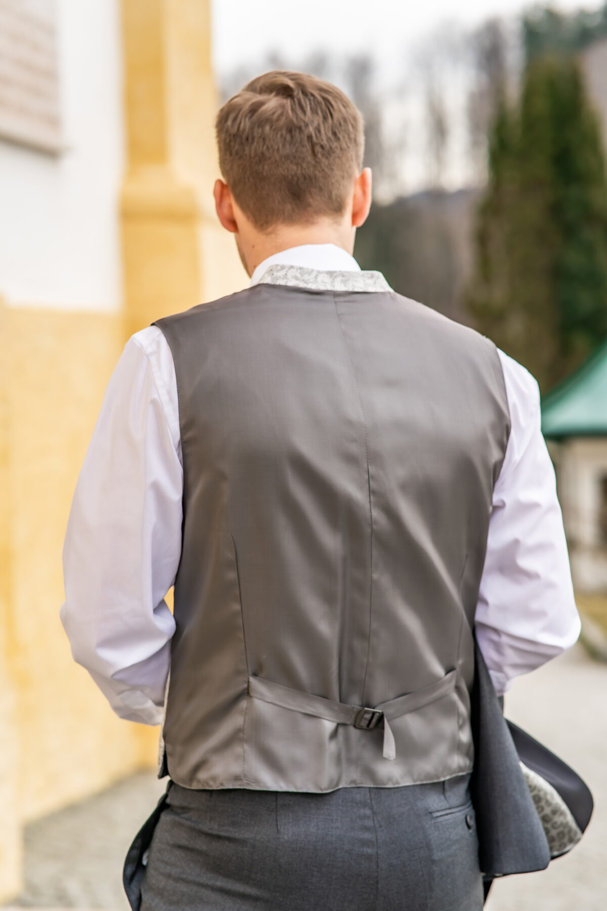Herrenweste Gilet in Seide – Bild 4