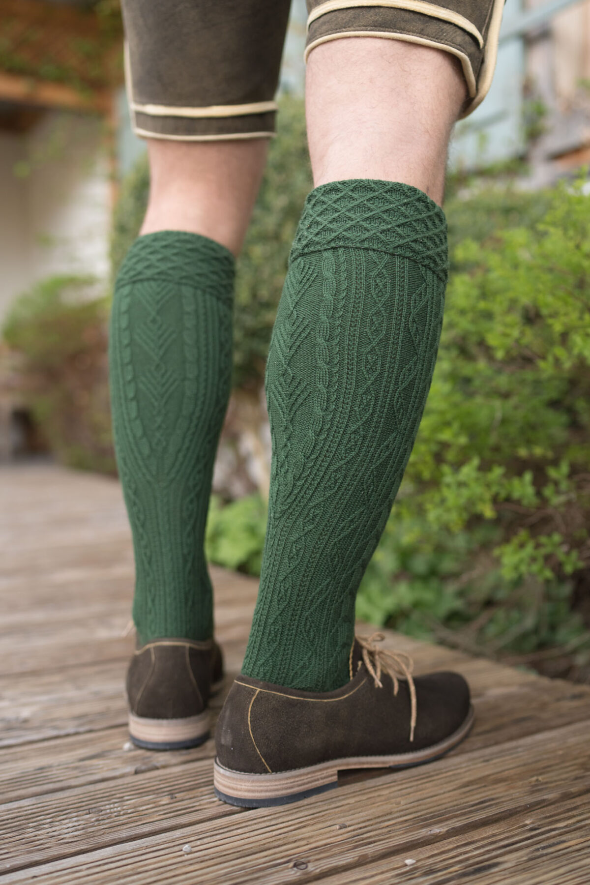 Herrenstutzen in Handstrickoptik Tanne