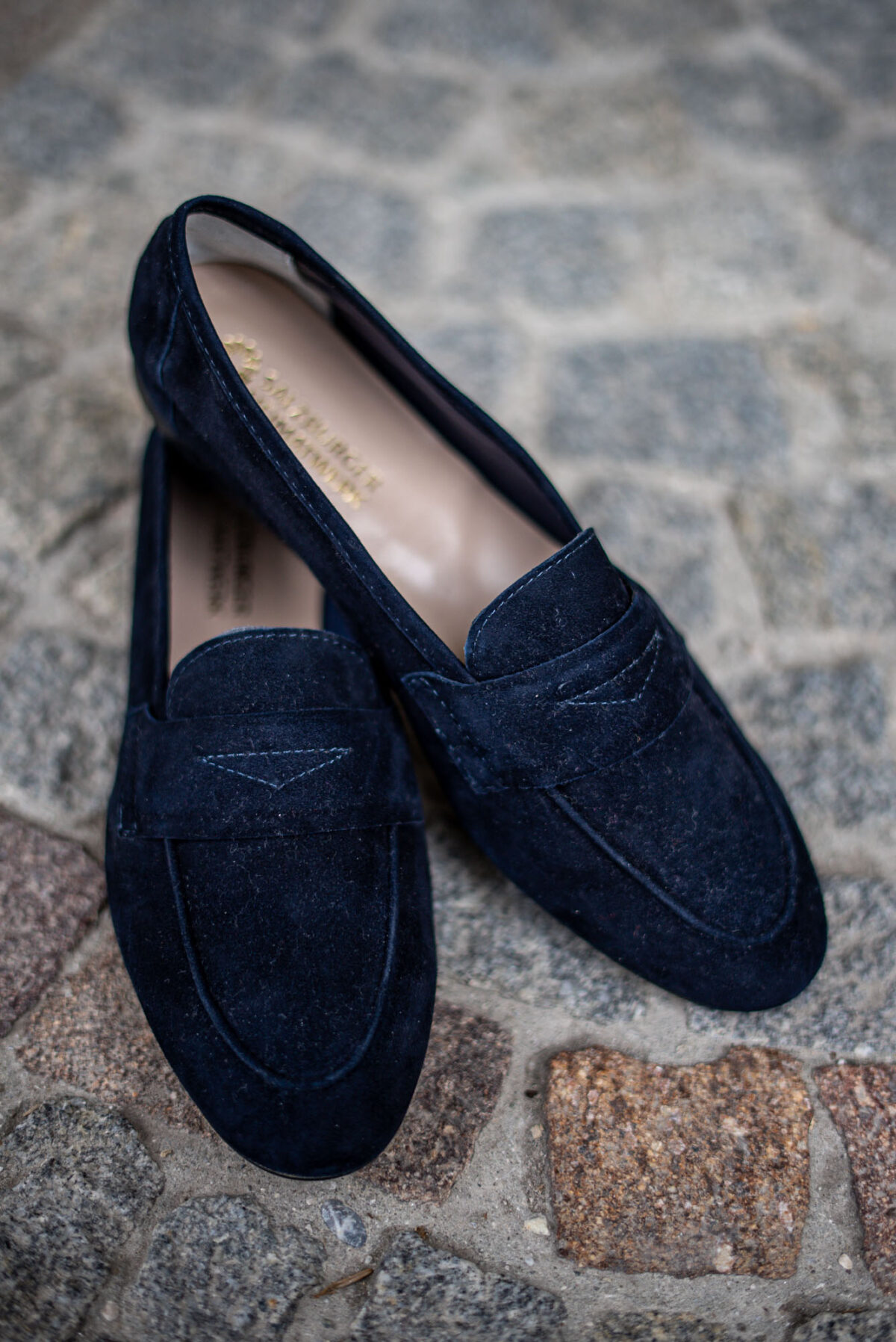Leder Damenschuhe Marineblau
