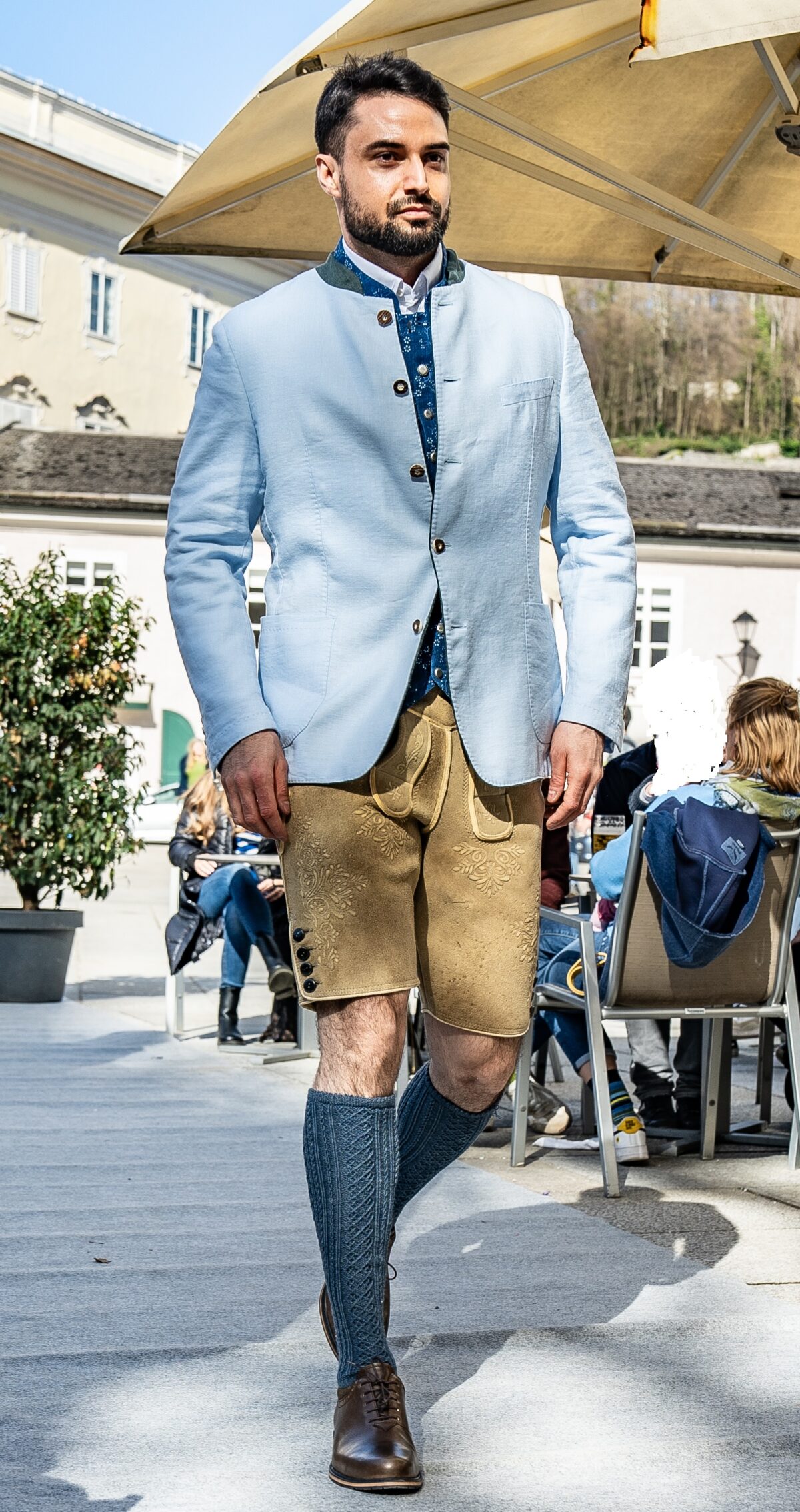 Sakko Leinen hellblau