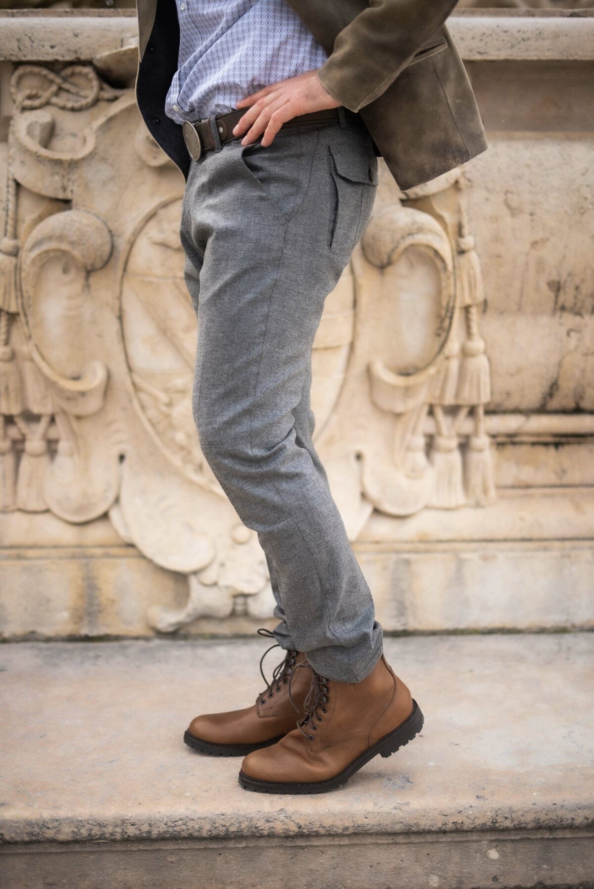 Leichte Lodenhose in grau – Bild 3