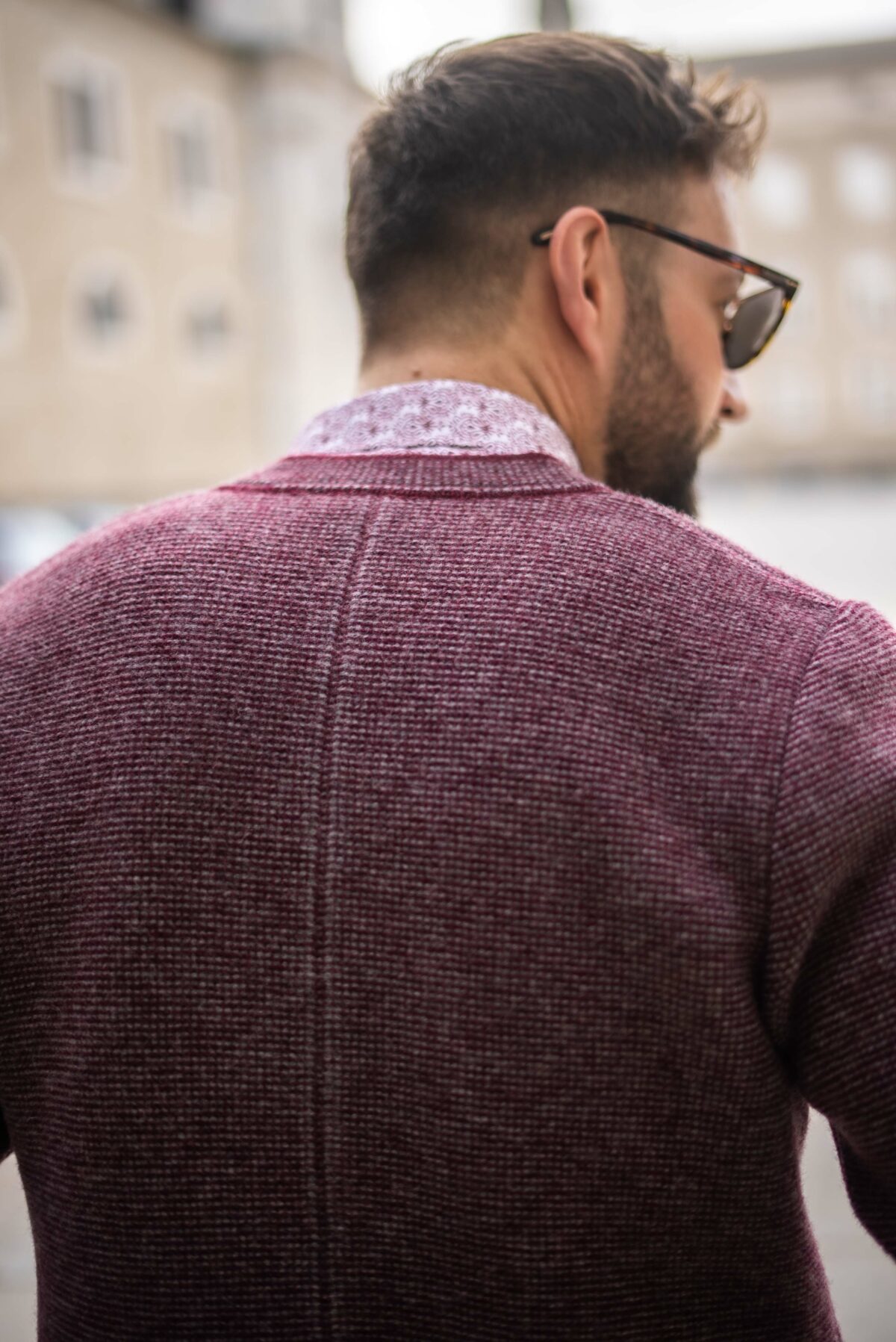 Stickjacke mit Stehkragen bordeaux – Bild 4