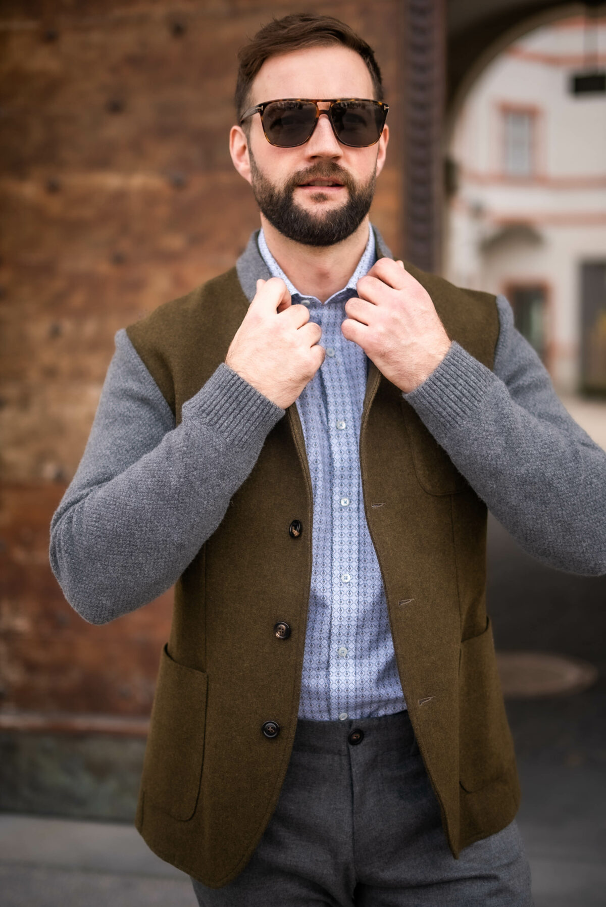 Jacke mit Loden u. Strick – Bild 2