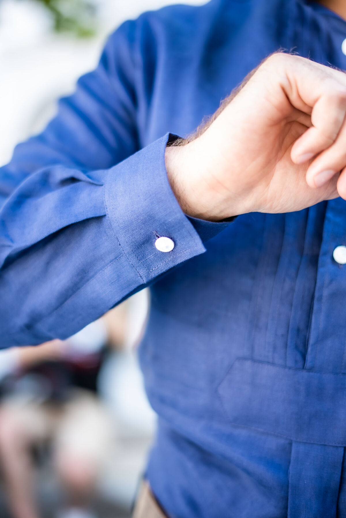 Herren Leinenpfoad mittelblau – Bild 2