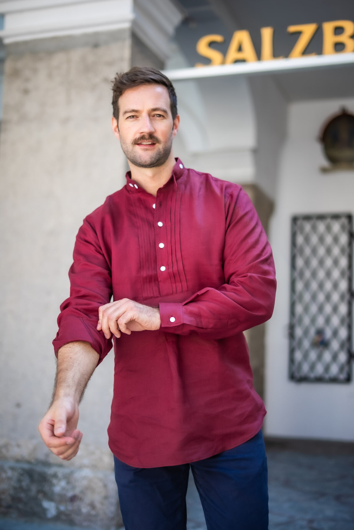 Herren Leinenpfoad bordeaux