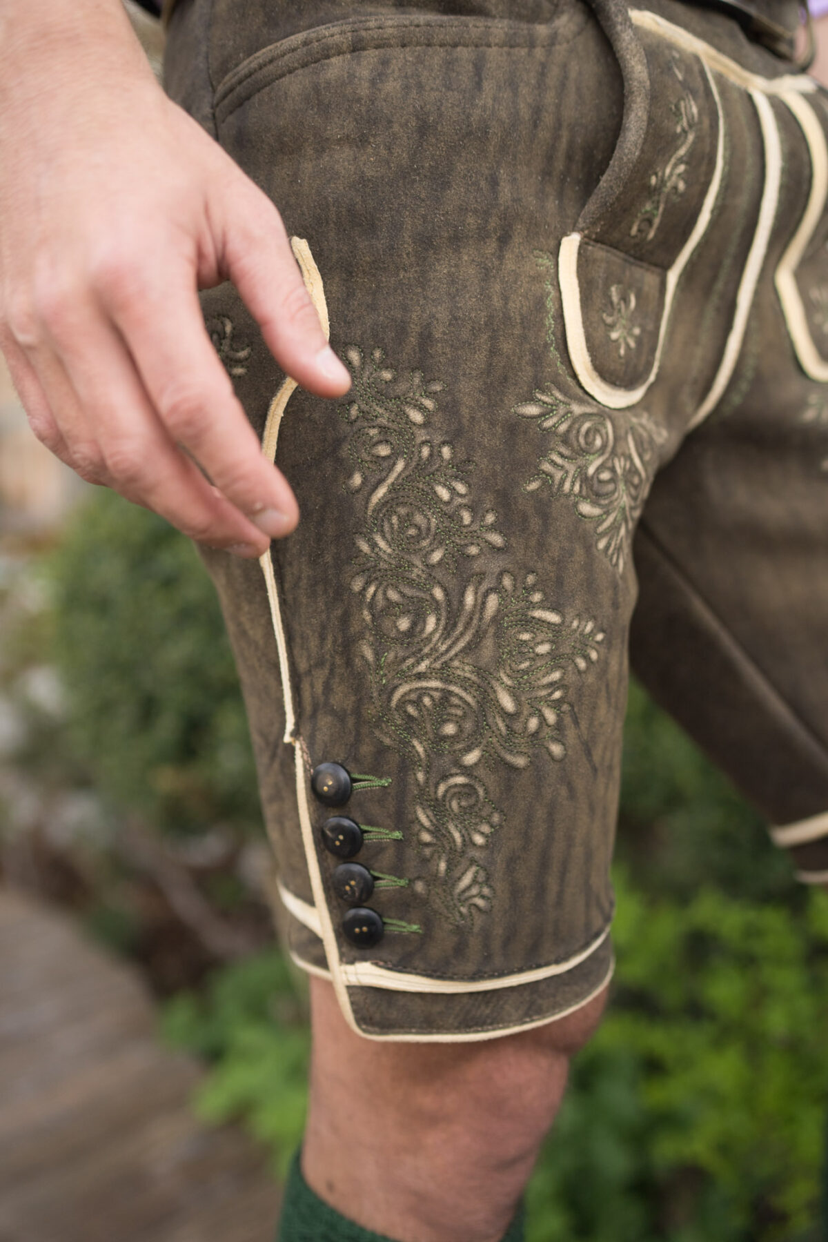 Hirschlederhose Kaiser rauchschwarz