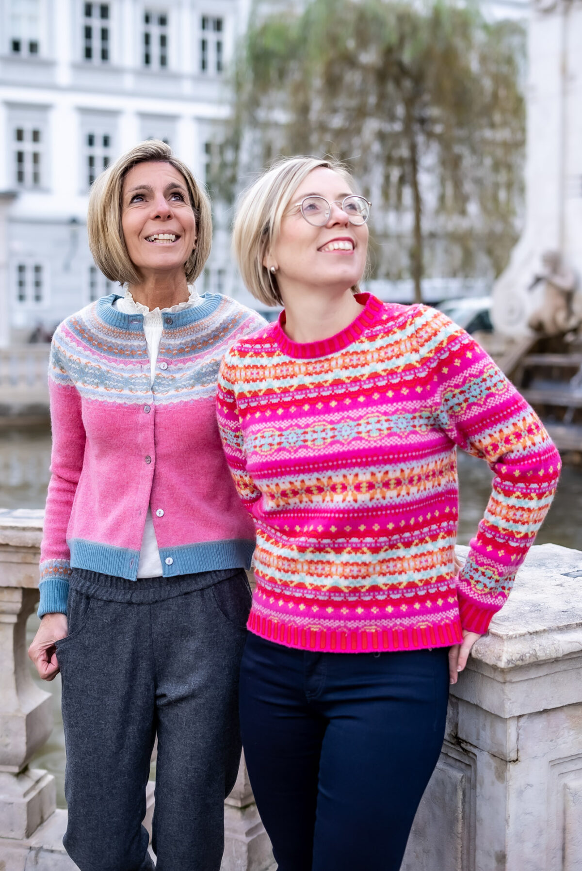 Strickpulli pink gemsutert